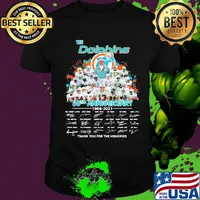 The dolphins 55th anniversary 1966 2021 thank you for the memories signatures shirt