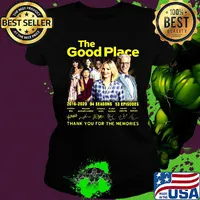 The good place 2016 2020 04 seasons 53 episodes thank you for the memories signatures s Ladies tee