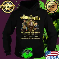 The good the bad and the ugly 54th anniversary 1966 2020 thank you for the memories signatures light s Hoodie