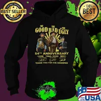 The good the bad and the ugly 54th anniversary 1966 2020 thank you for the memories signatures s Hoodie