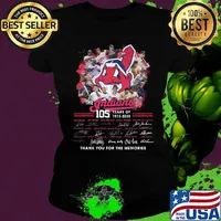 The indians 105 years of 1915 2020 thank you for the memories signatures s Ladies tee