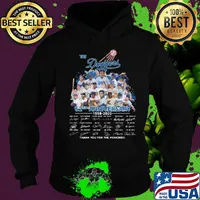 The los angeles dodgers 62nd anniversary 1958 2020 thank you for the memories signatures s Hoodie