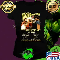 The monkees 55th anniversary 1965 2020 thank you for the memories signatures s Ladies tee