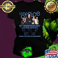 The office 15th anniversary 2005 2020 thank you for the memories signatures black s Ladies tee