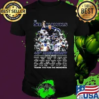 The seattle seahawks 46th anniversary 1974 2020 thank you for the memories signatures football shirt