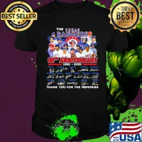 The texas rangers 60th anniversary 1961 2020 thank you for the memories signatures shirt