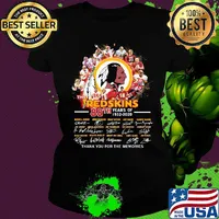 The washington redskins 88th anniversary 1932 2020 thank you for the memories signatures s Ladies tee