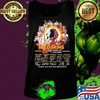 The washington redskins 88th anniversary 1932 2020 thank you for the memories signatures s Tank top