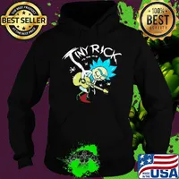 Tiny rick vs the old playing guitar s Hoodie