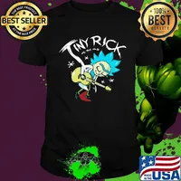 Tiny rick vs the old playing guitar shirt