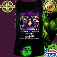 Undertaker 33 years of wrestling 1987 2020 thank you for the memories signatures light s Tank top
