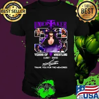 Undertaker 33 years of wrestling 1987 2020 thank you for the memories signatures light shirt