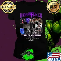 Undertaker 33 years of wrestling 1987 2020 thank you for the memories signatures s Ladies tee