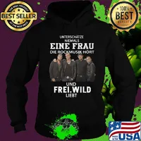 Unterschatze niemals eine frau die rockmusik hort und frei wild liiebt s Hoodie