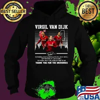 Virgil van dijk netherlands national team 2015-now liverpool fc 2018 now 2019 uefa men's player of the year thank you for the memories signature s Hoodie