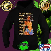 Wonder woman god says you are unique special lovely precious strong chosen forgiven s Hoodie