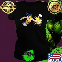 Wonder women punch Childhood Cancer Shirt Ladies tee