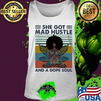 Yoga chill girl she got mad hustle and a dope soul vintage retro s Tank top