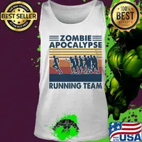 Zombie apocalypse running team vintage retro s Tank top