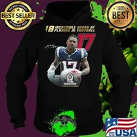 10 incredible years of laying in football 17 antonio brown new england patriots signature s Hoodie