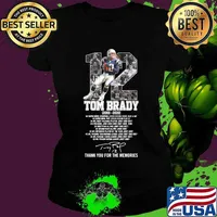 12 tom brady 2000 2020 super bowl champion thank you for the memories signature s Ladies tee