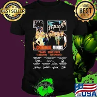 15 criminal minds 2005 2020 years 15 seasons 324 episodes thank you for the memories signatures shirt