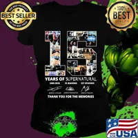 15 years of supernatural 2005 2020 15 seasons 327 episodes thank you for the memories signatures s Ladies tee