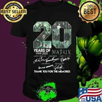 20 years of 1999 2020 matrix thank you for the memories signatures shirt
