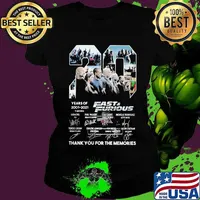 20 years of 2001 2021 fast and furious thank you for the memories signatures s Ladies tee