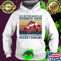 23 of the earth is covered by water the other 13 is covered by hockey goalies vintage retro s Hoodie