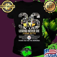 36 legends never die jerome bettis pittsburgh steelers thank you for the memories signatures s Ladies tee