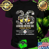 36 legends never die jerome bettis pittsburgh steelers thank you for the memories signatures shirt