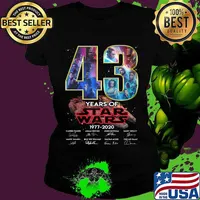 43 years of star wars 1977 2020 signatures s Ladies tee