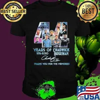 44 years of 1976 2020 rip chadwick Boseman 1977 2020 thank you for the memories signature shirt
