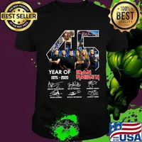 45 year of 1975 2020 iron maiden thank you for the memories signatures shirt