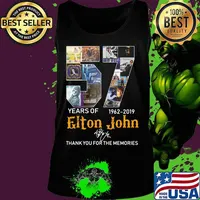 57 years of 1962 2019 elton john thank you for the memories signature s Tank top