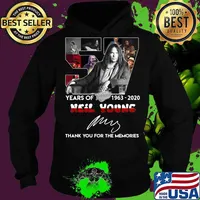 57 years of 1963 2020 neil young thank you for the memories signatures s Hoodie