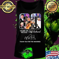 80 years of 1940 2020 cliff richard thank you for the memories signature s Tank top