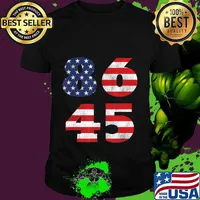 8645 Vintage Weathered American Flag 2020 Anti Trump Biden T-Shirt