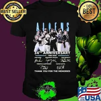 Aliens 34th anniversary 1986 2020 thank you for the memories signatures shirt