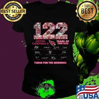 Arizona cardinal 122 years of 1898 2020 thank you for the memories signatures s Ladies tee