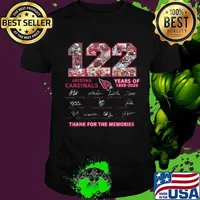 Arizona cardinal 122 years of 1898 2020 thank you for the memories signatures shirt