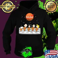 Astronaut the peanuts crossing the line nasa logo s Hoodie