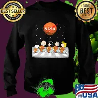Astronaut the peanuts crossing the line nasa logo s Sweater