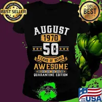 August 1970 50th Birthday Quarantine 2020 Gift 50 Years Old T-Shirt Ladies tee