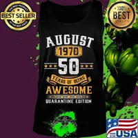 August 1970 50th Birthday Quarantine 2020 Gift 50 Years Old T-Shirt Tank top