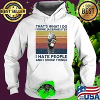 Baby groot that's what i do i drink jagermeister i hate people and i know things vintage retro s Hoodie