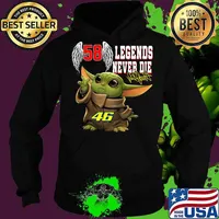 Baby yoda 58 valentino rossi wings legends never die 46 signature s Hoodie