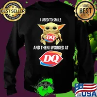 Baby yoda hug dairy queen and i used to smile and then i worked at dairy queen s Sweater