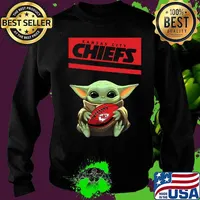 Baby yoda hug kansas city chiefs football logo s Sweater